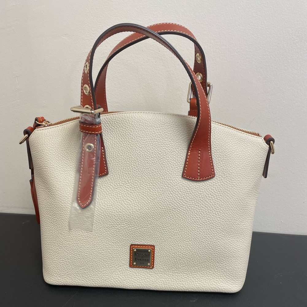 Dooney & Bourke Pebble Grain Trina Satchel NEW Bone leather